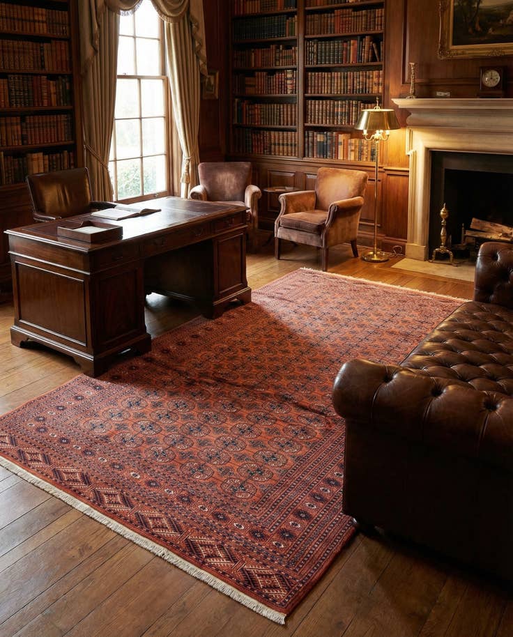 Detail image of 6' 3 x 10' 1 Hand Knotted Bokhara Oriental Wool Rug