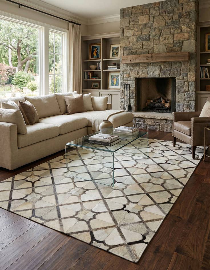 Detail image of  5' x 7' 11 Cowhide - Patchwork Rug