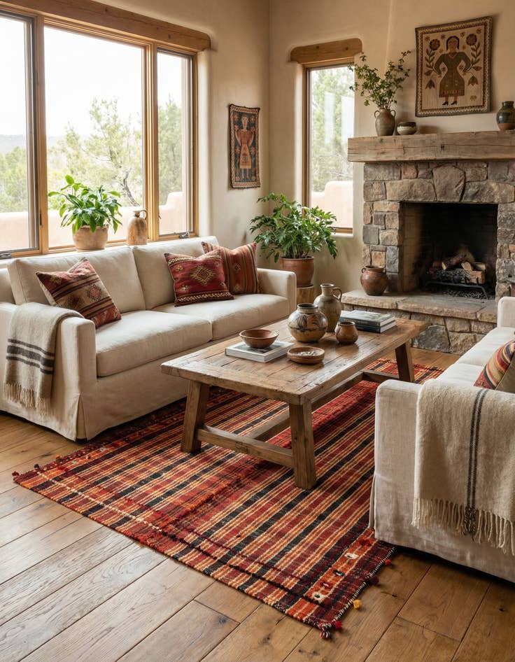 Detail image of  4' 9 x 7' 2 Jajim Wool Rug