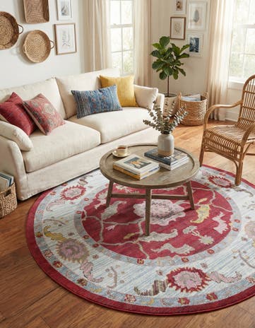 Red Paragon Round Rug