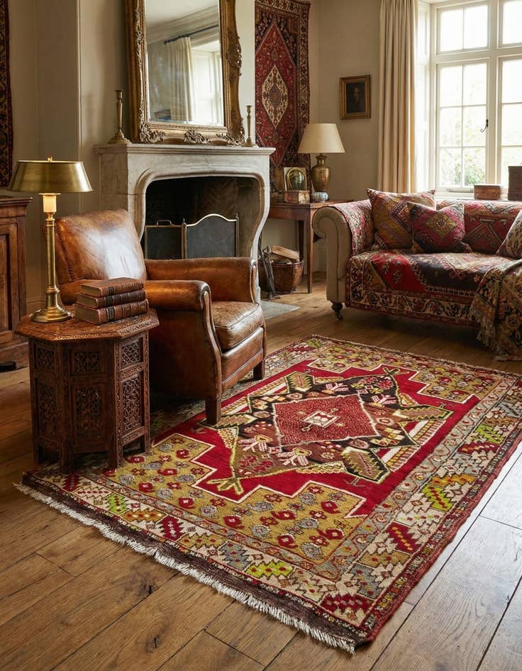 Detail image of 3' 8 x 5' 4  Hand Knotted Anatolian Oriental Wool Rug