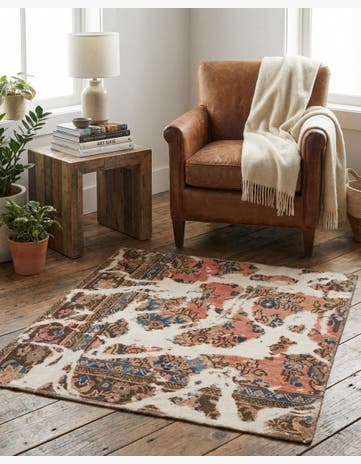 3' 3 x 3' 9 Hand Knotted Ultra Vintage Persian Wool Square Rug