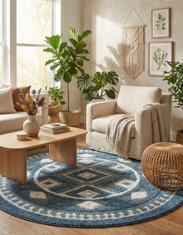 5' 3 x 5' 3 Boho Round Rug