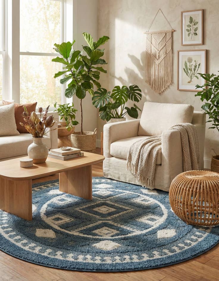 Detail image of 5' 3 x 5' 3 Boho Round Rug