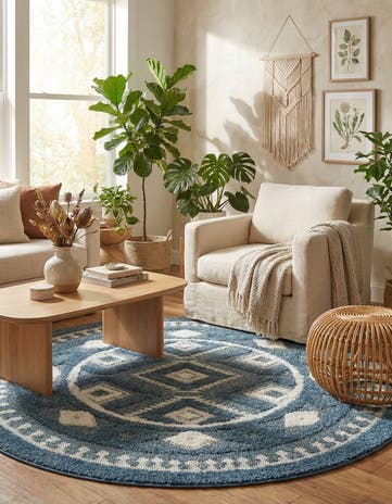 5' 3 x 5' 3 Boho Round Rug