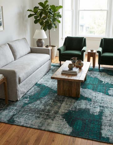 6' 3 x 6' 6 Hand Knotted Ultra Vintage Persian Wool Square Rug