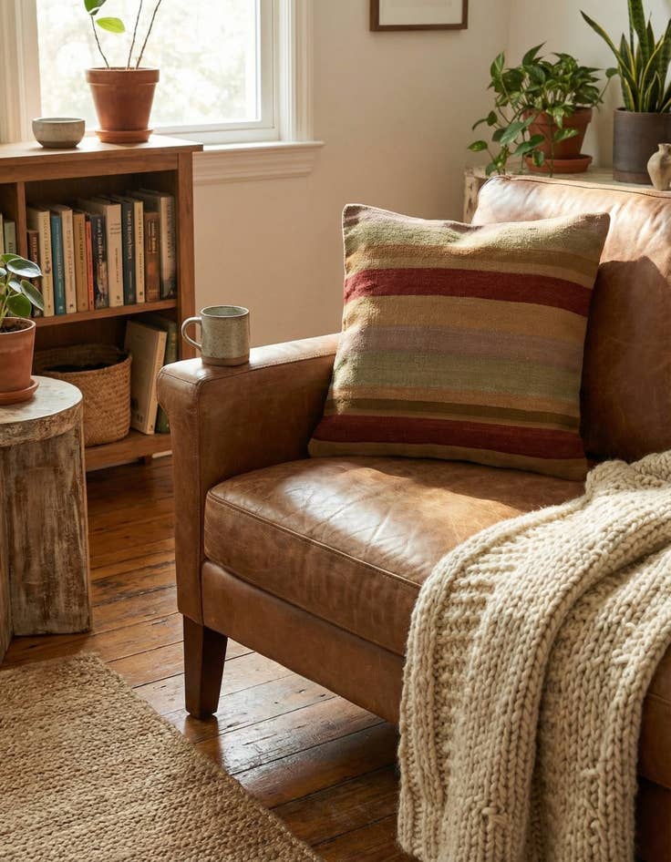 Detail image of 2' 4 x 2' 5  Hand Woven Pillow Wool Square Rug