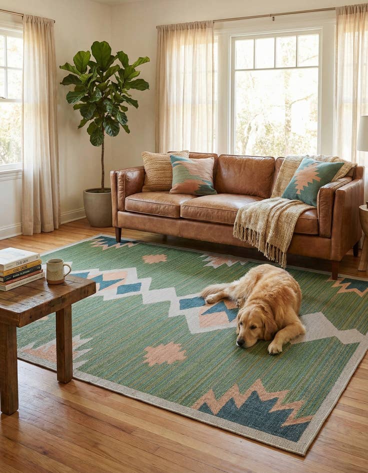 Detail image of 9' x 12'  Washable Baja Indoor / Outdoor Rug