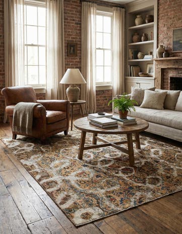 5' 6 x 6' 4 Hand Knotted Ultra Vintage Persian Wool Square Rug