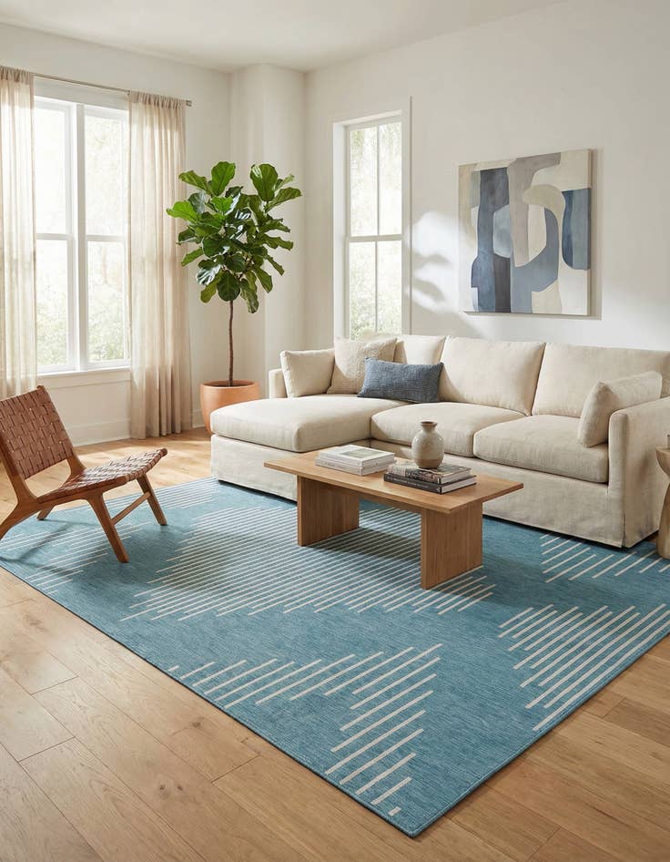 Detail image of  10' x 13'  Washable Modern Indoor / Outdoor Rug