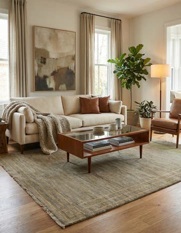 4' 7 x 6' 5 Hand Knotted Modern Ziegler Rug