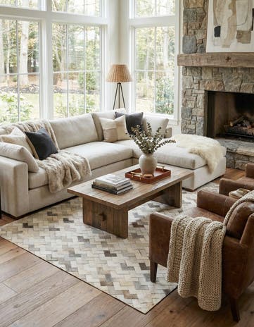 5' 2 x 8' Cowhide - Patchwork Rug
