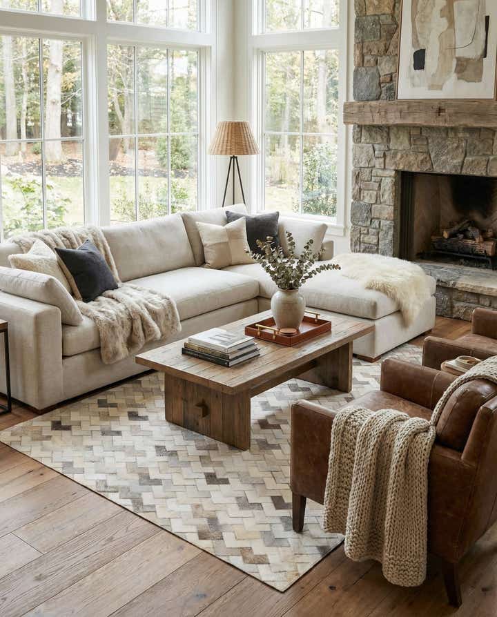 5' 2 x 8' Cowhide - Patchwork Rug