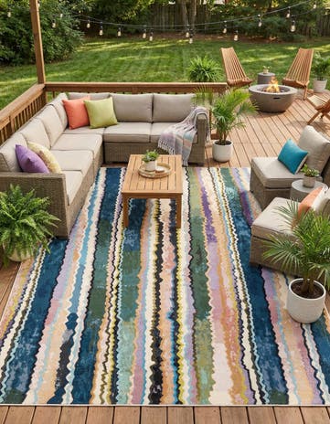 9' x 12' Easy-Clean Modern Indoor / Outdoor Rug