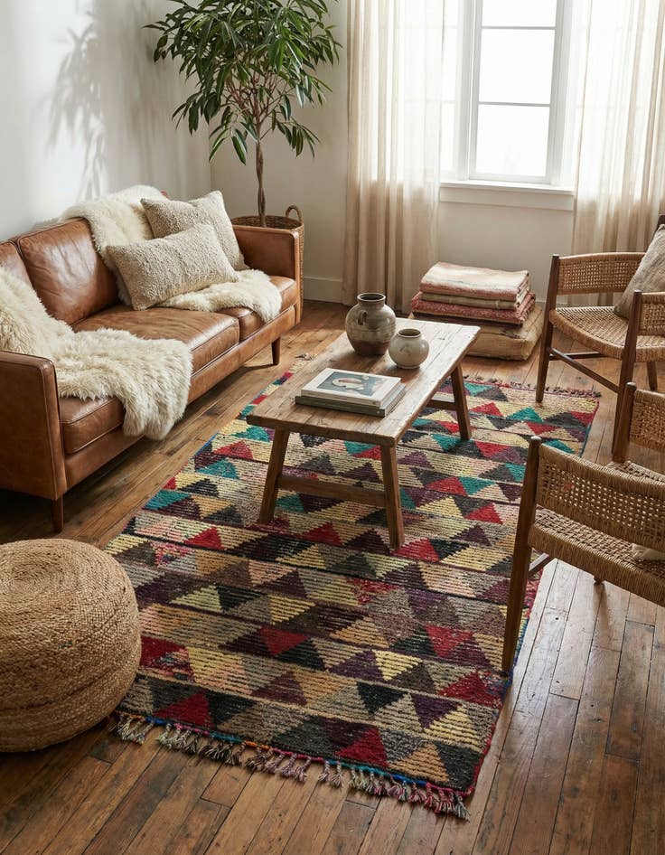 Detail image of 5' x 8' 5  Hand Knotted Moroccan Wool Rug