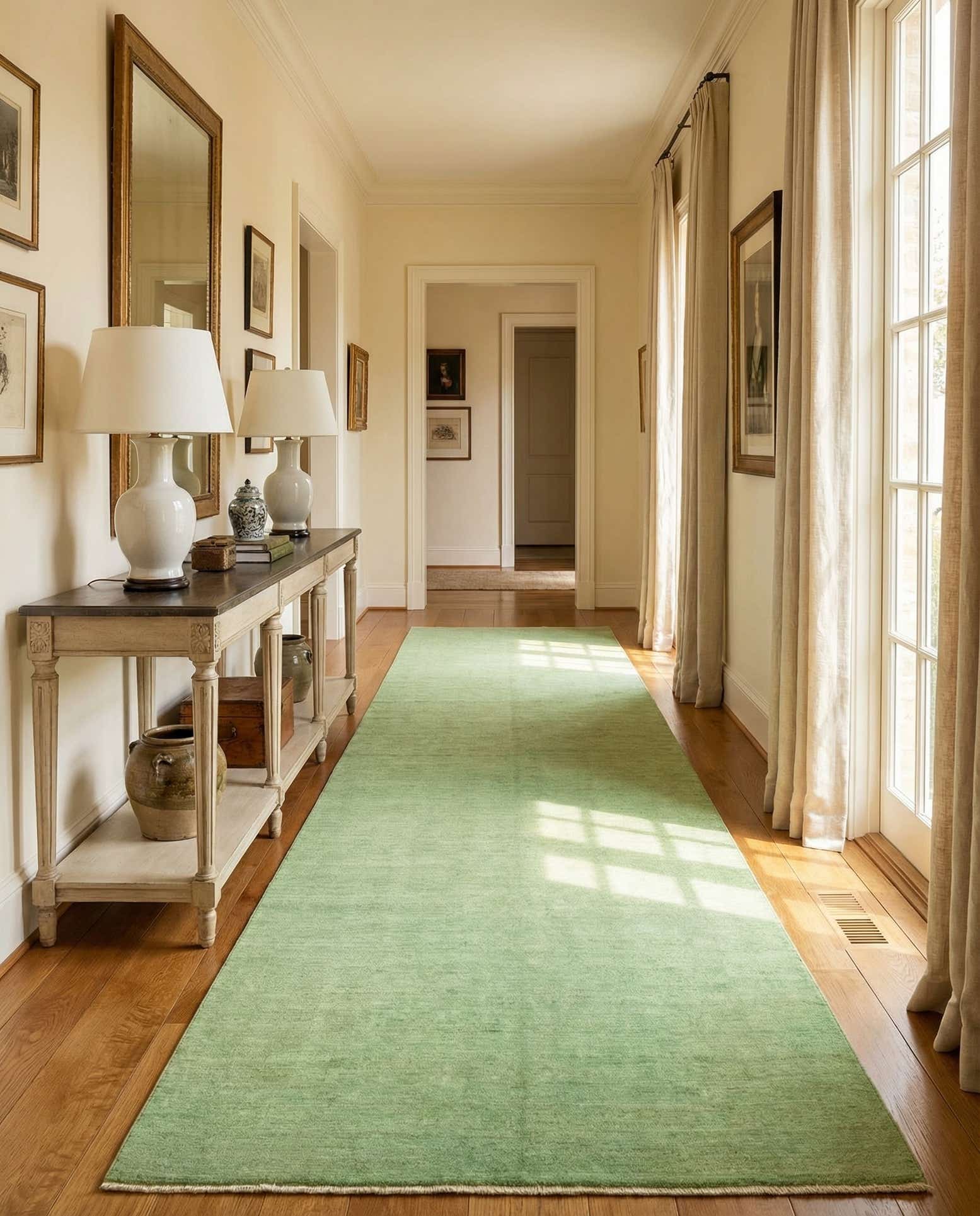 4' 10 x 9' 10 Hand Knotted Over-Dyed Ziegler Runner Rug