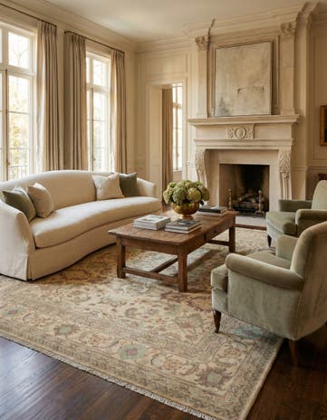 8' 5 x 10' 8 Hand Knotted Ziegler Wool Rug