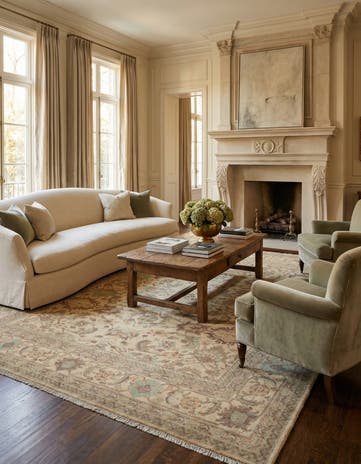8' 5 x 10' 8 Hand Knotted Ziegler Wool Rug