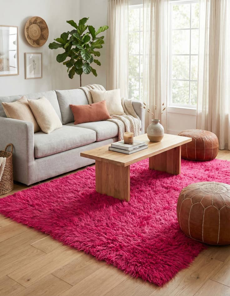 Detail image of 4' 6 x 5' 6  Hand Knotted Moroccan Wool Rug