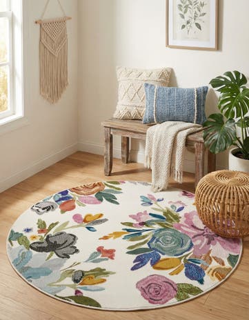 3' 3 x 3' 3 Blossom Round Rug
