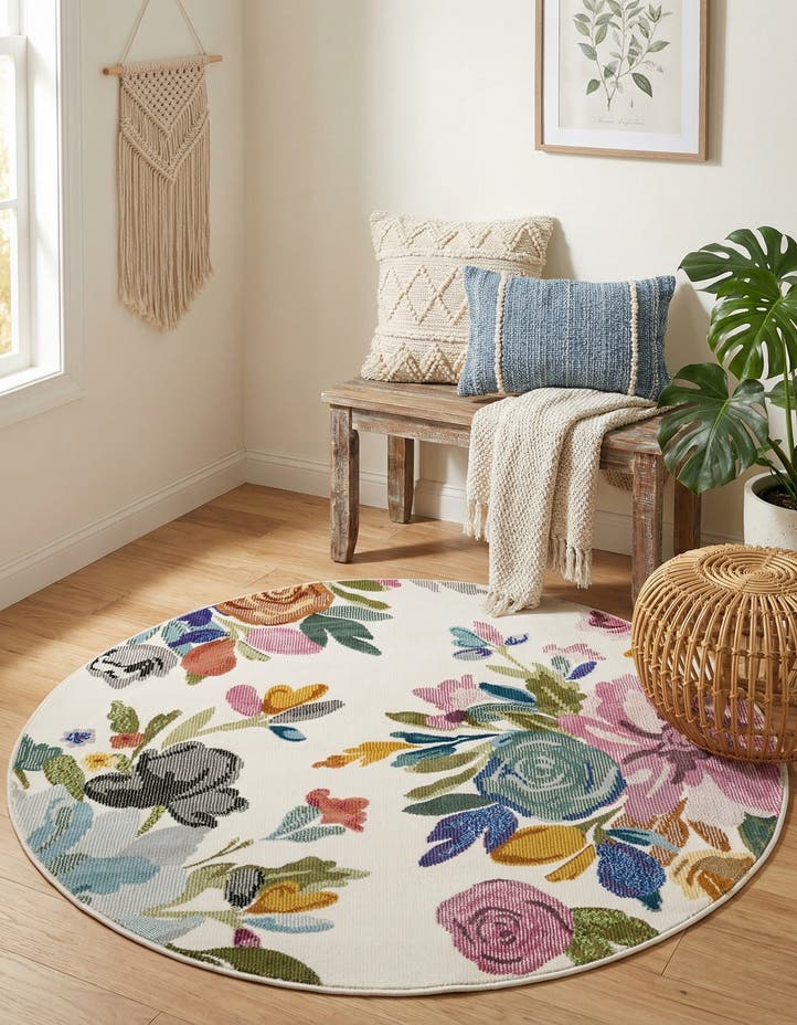 3' 3 x 3' 3 Blossom Round Rug