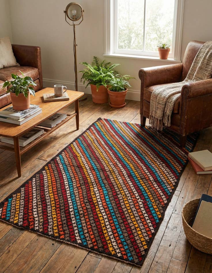 Detail image of 3' x 6'  Hand Knotted Balouch Wool Rug