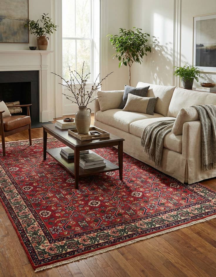 Detail image of 6' 6 x 9' 7  Hand Knotted Moroccan Wool Rug