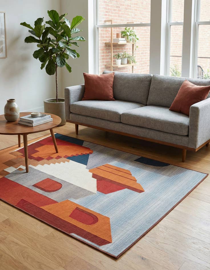 Detail image of  4' x 6'  Washable Modern Indoor / Outdoor Rug