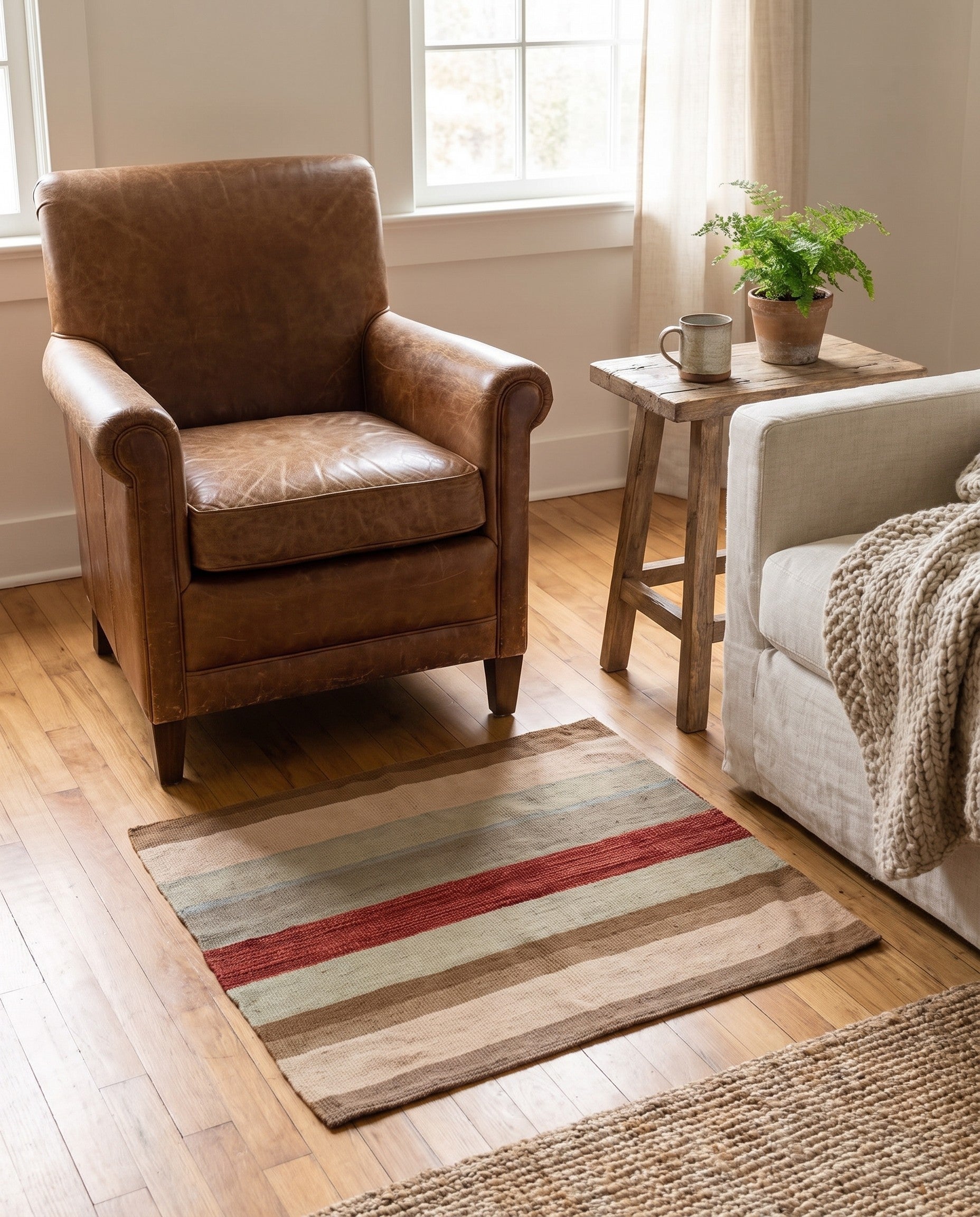 2' 3 x 2' 4 Hand Woven Pillow Wool Square Rug