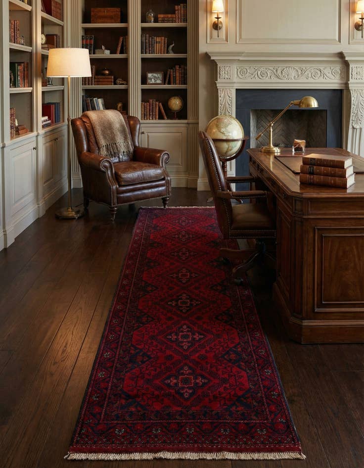 Detail image of 2' 8 x 9' 5  Hand Knotted Khal Mohammadi Wool Runner Rug