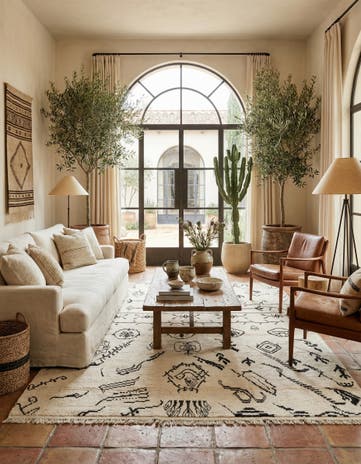 9' x 13' Hand Knotted Moroccan Wool Rug