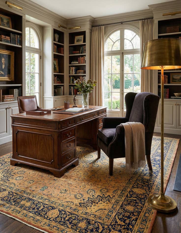 Detail image of 9' 10 x 12' 10  Hand Knotted Kashmar Persian Wool Rug