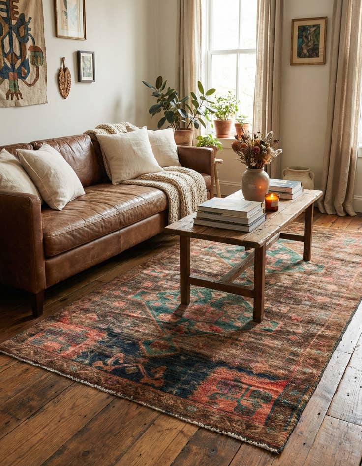 Detail image of 3' 8 x 6' 10  Hand Knotted Ultra Vintage Persian Wool Rug