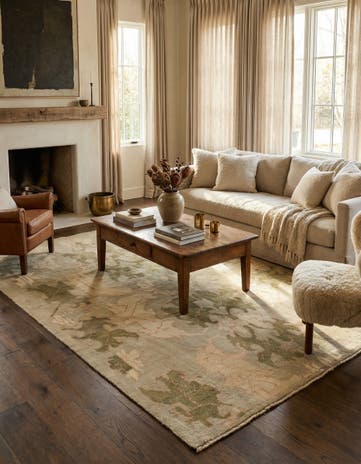 6' 6 x 10' 8 Hand Knotted Oushak Wool Rug