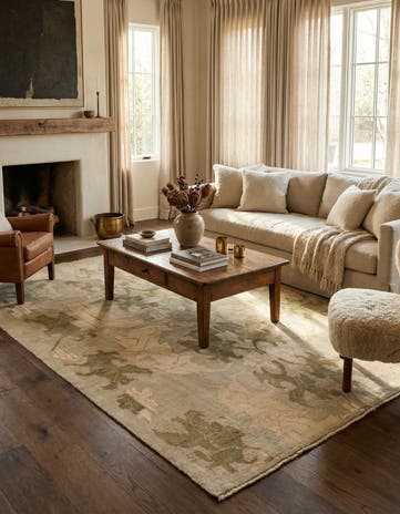 6' 6 x 10' 8 Hand Knotted Oushak Wool Rug