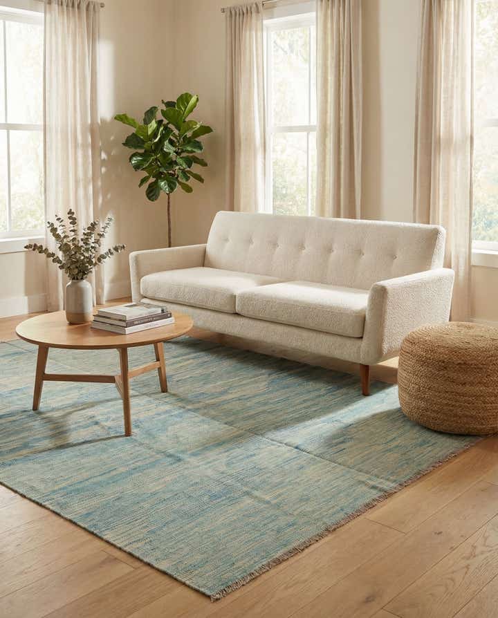 4' 10 x 6' 7 Hand Woven Kilim Modern Wool Rug