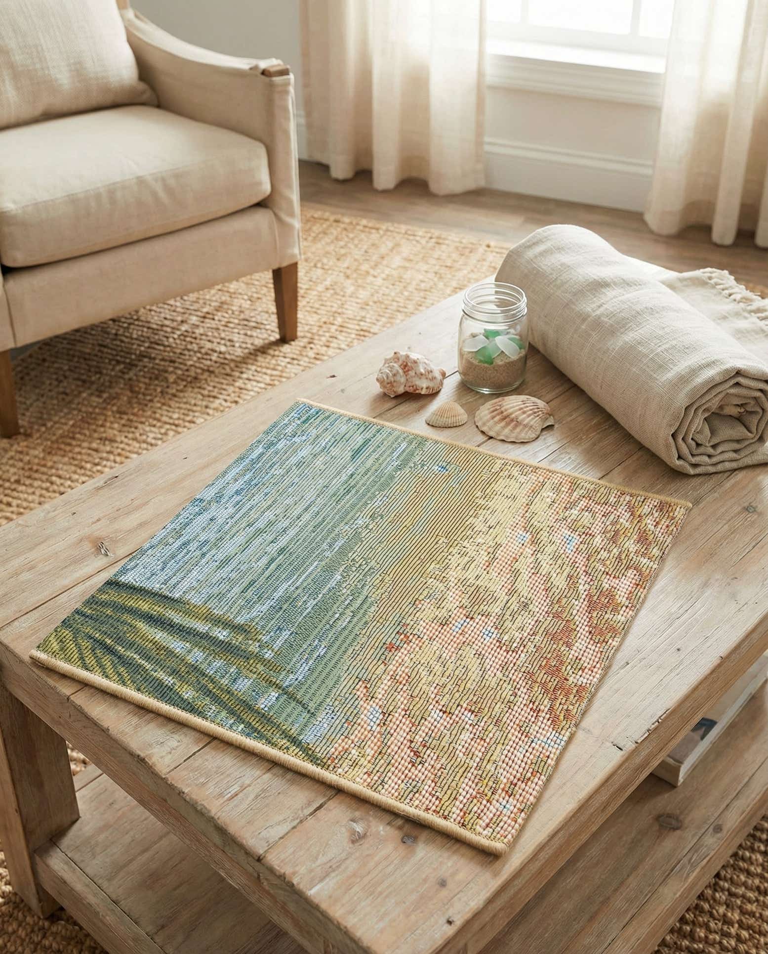 1' 4 x 1' 4 Easy-Clean Coastal Indoor / Outdoor Sample Rug