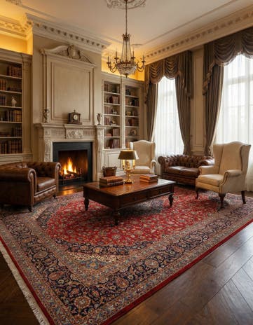 10' 6 x 13' 9 Kashan Wool Rug