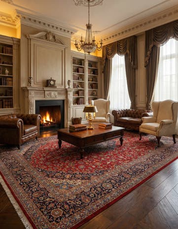 10' 6 x 13' 9 Kashan Wool Rug