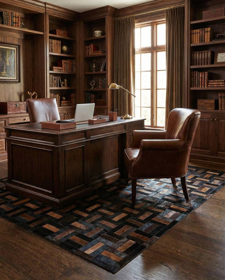 Detail image of 5' 2 x 8' 1 Cowhide - Patchwork Rug