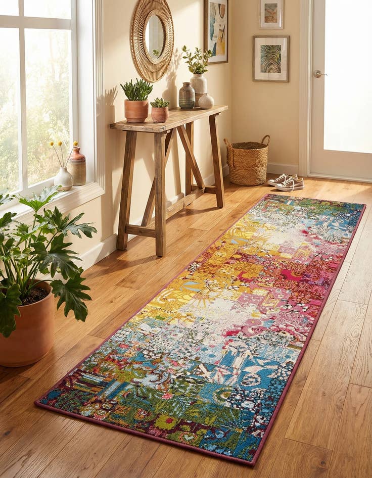 Detail image of 2' x 8' Easy-Clean Modern Indoor / Outdoor Runner Rug