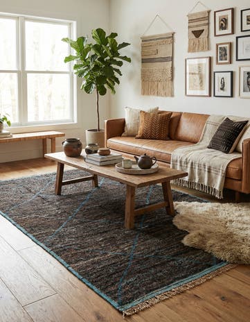 5' x 8' 5 Hand Knotted Moroccan Wool Rug