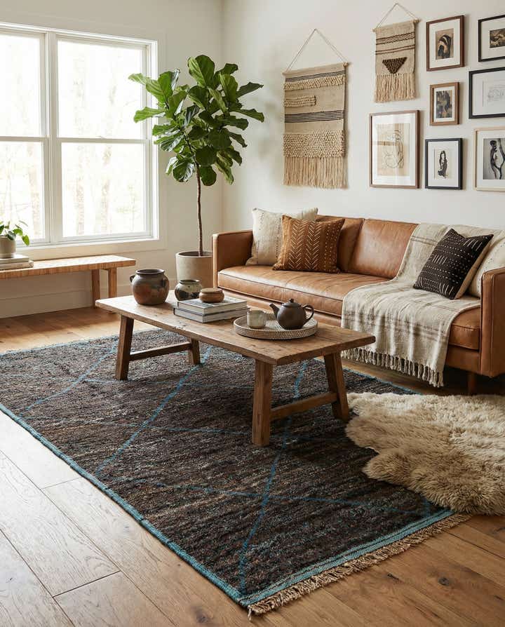 5' x 8' 5 Hand Knotted Moroccan Wool Rug