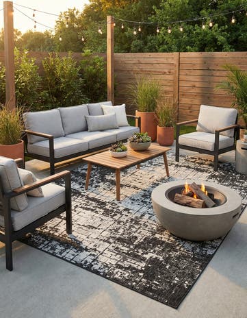 9' x 12' Easy-Clean Modern Indoor / Outdoor Rug