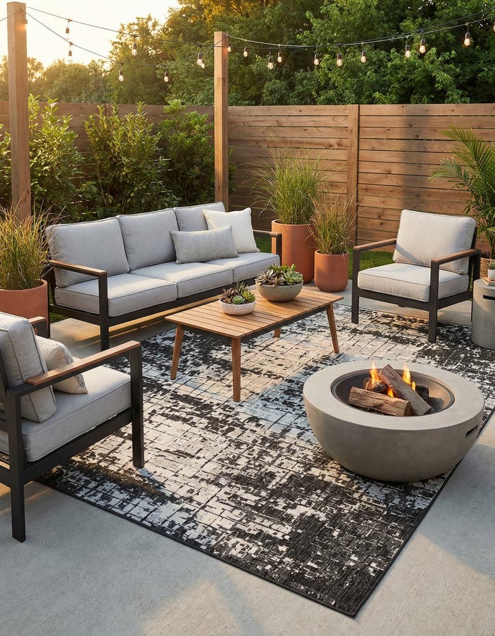 9' x 12' Easy-Clean Modern Indoor / Outdoor...