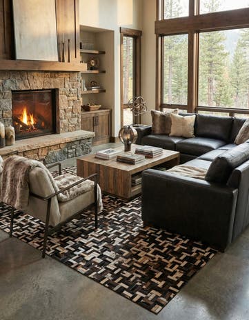 8' x 10' Cowhide Leather Rug