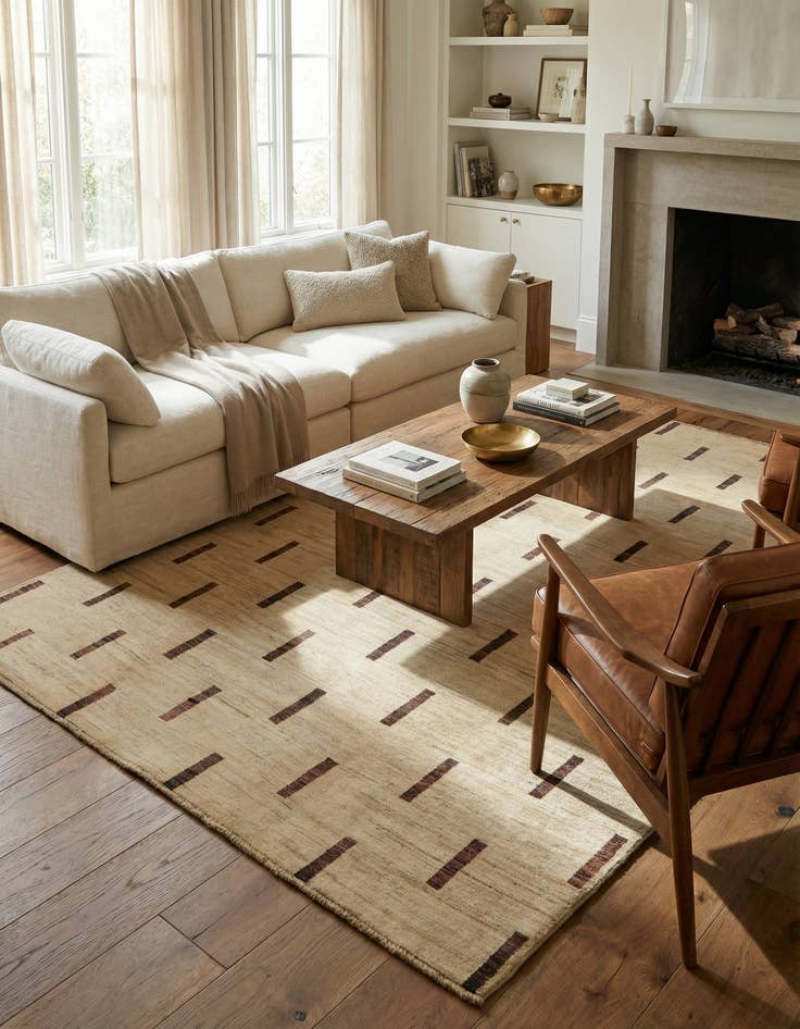 Detail image of 6' 10 x 9' 6  Hand Knotted Modern Ziegler Rug