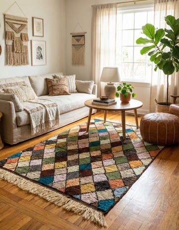 5' 8 x 8' 4 Hand Knotted Moroccan Wool Rug