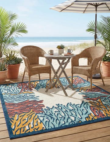 Easy-Clean Belize Indoor / Outdoor Square Rug