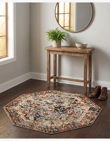 Blue Saturn Octagon Rug